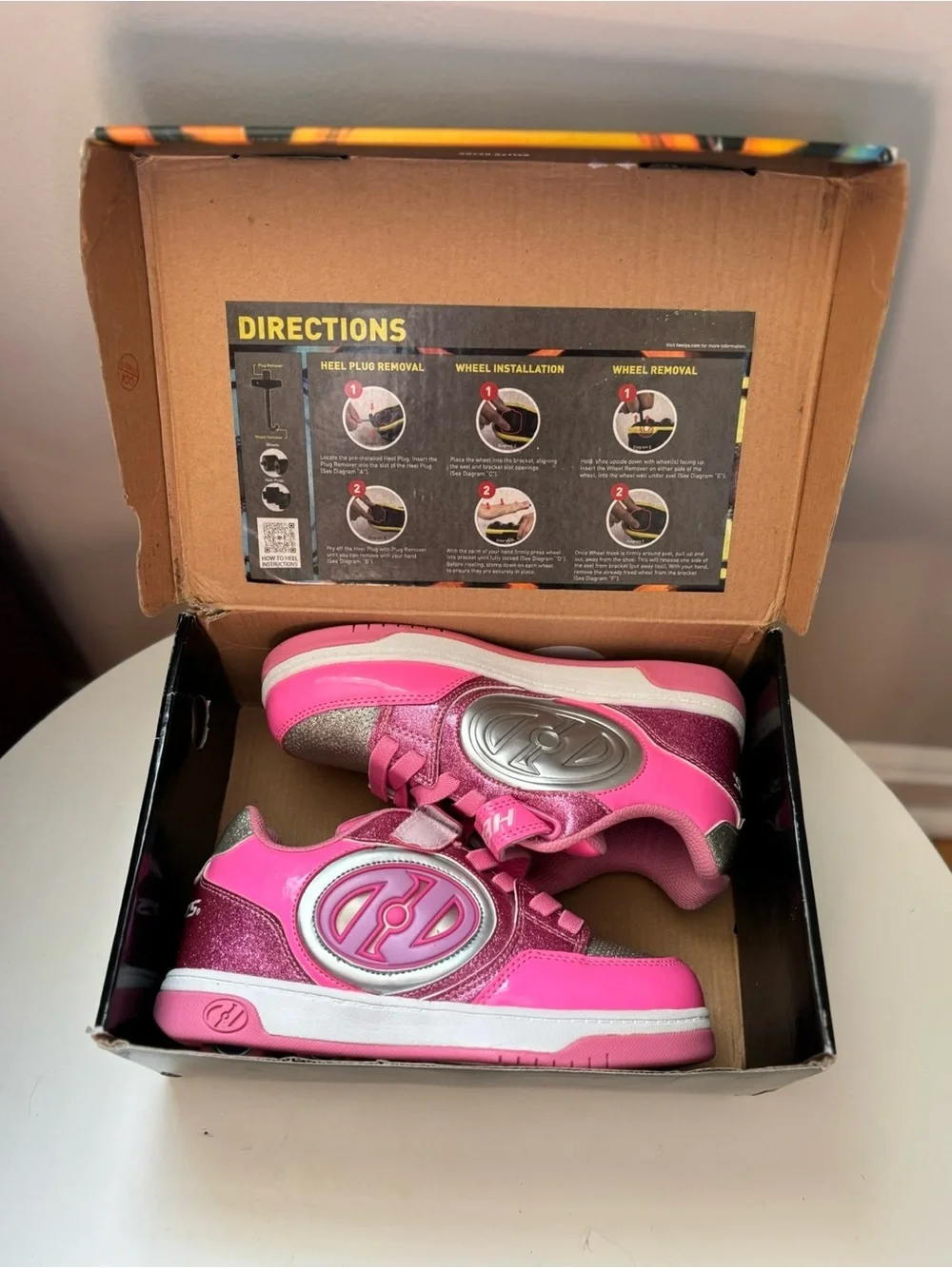 Heelys Kids Pink & Silver Glitter Light-Up Sneakers